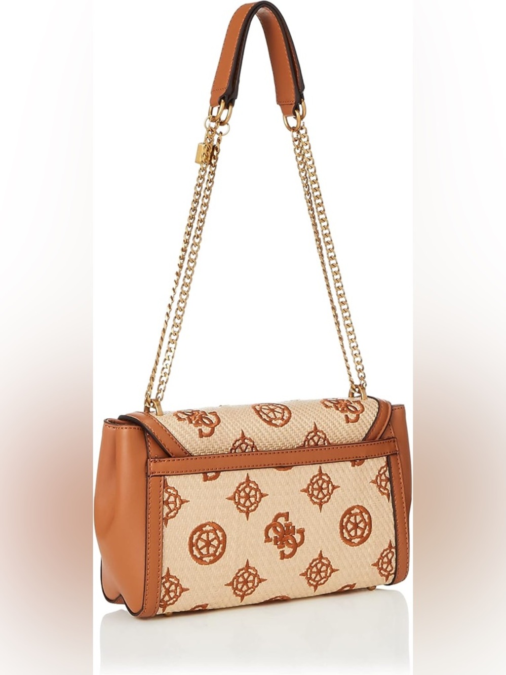 GUESS Katey Flap Shoulder Bag Natural/Cognac - Picture 2 of 7